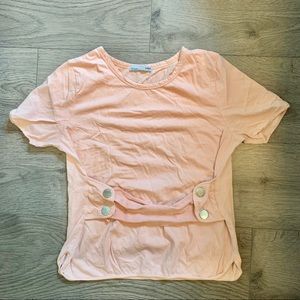 Zara Peach Pink Cinched Shirt